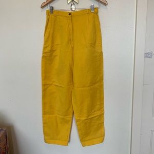 Vintage linen-cotton blend trousers